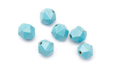 perle turquoise synthétique pépites facetté 12mm x1fil(env 34pcs